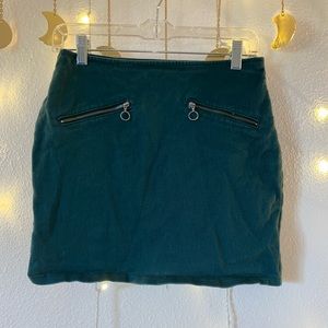 99% cotton, forest green mini skirt